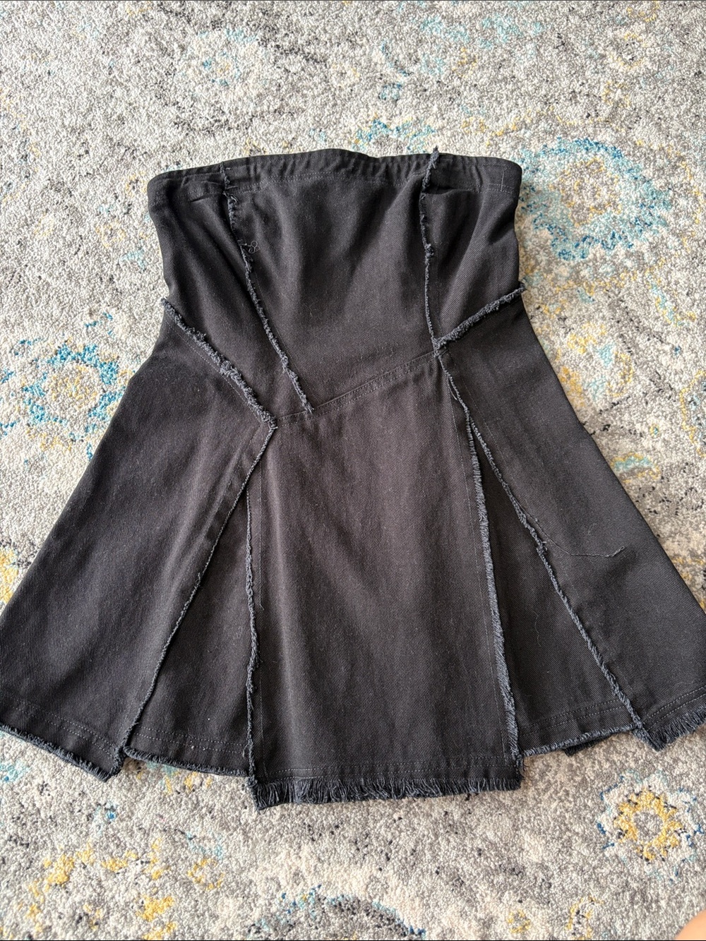 Urban Outfitters Black Strapless Flared Dress